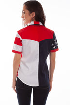 LADIES SHORT SLEEVE FLAG SHIRT