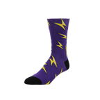 Purple Lightning Bolt Socks U.S Mens 8-12