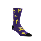 Purple Lightning Bolt Socks U.S Mens 8-12
