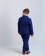Blue Windowpane Dress Pants