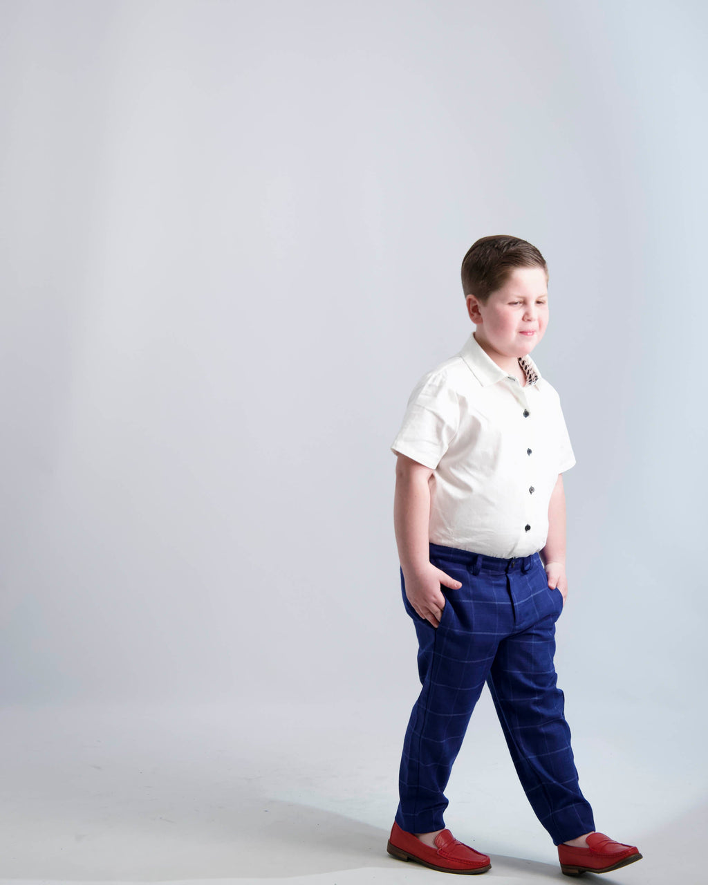 Blue Windowpane Dress Pants