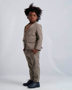 Camel Windowpane Dress Blazer