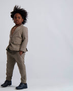 Camel Windowpane Dress Blazer