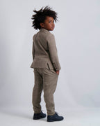 Camel Windowpane Dress Blazer