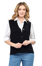 Women's Cable Knit Cardigan Sweater Vest — Button Front