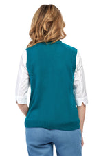 Women's Cable Knit Cardigan Sweater Vest — Button Front