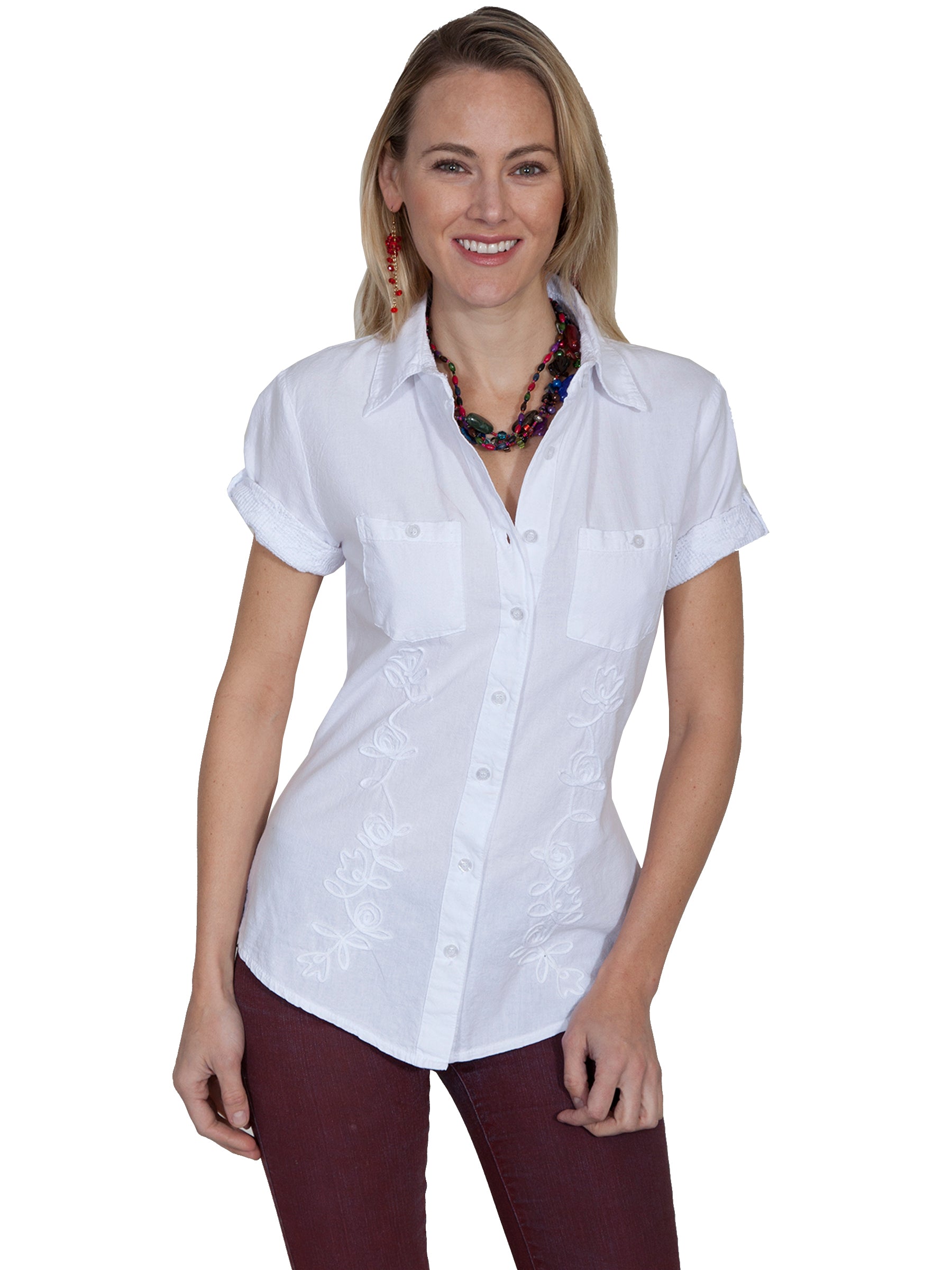 2 POCKET BUTTON FRONT BLOUSE