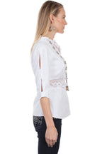 3/4 PEEK-A-BOO SLEEVE BLOUSE