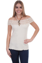 CROCHET EMBELLISHED COTTON BLOUSE
