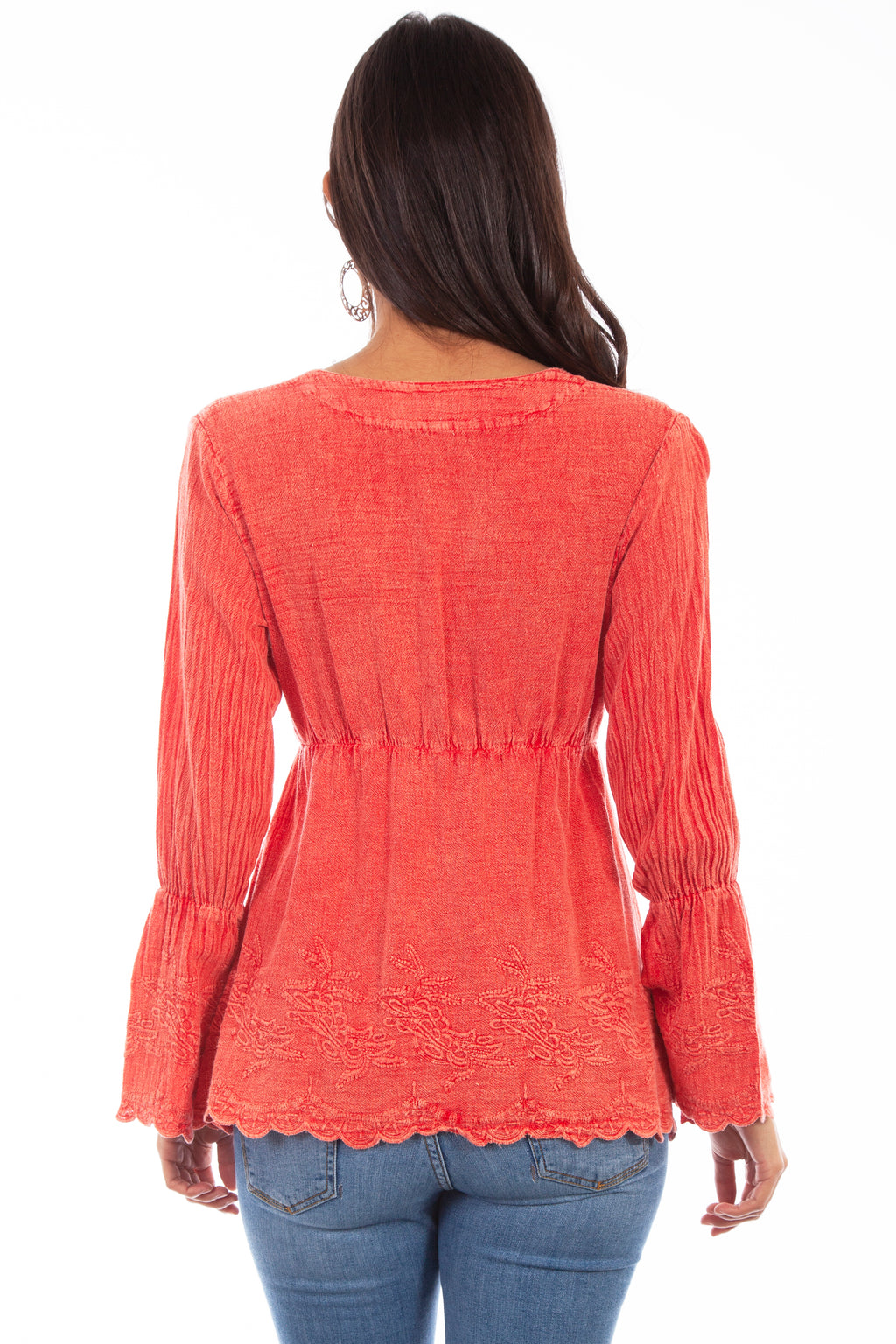 PLUNGING NECK LINE W/BELL SLEEVES