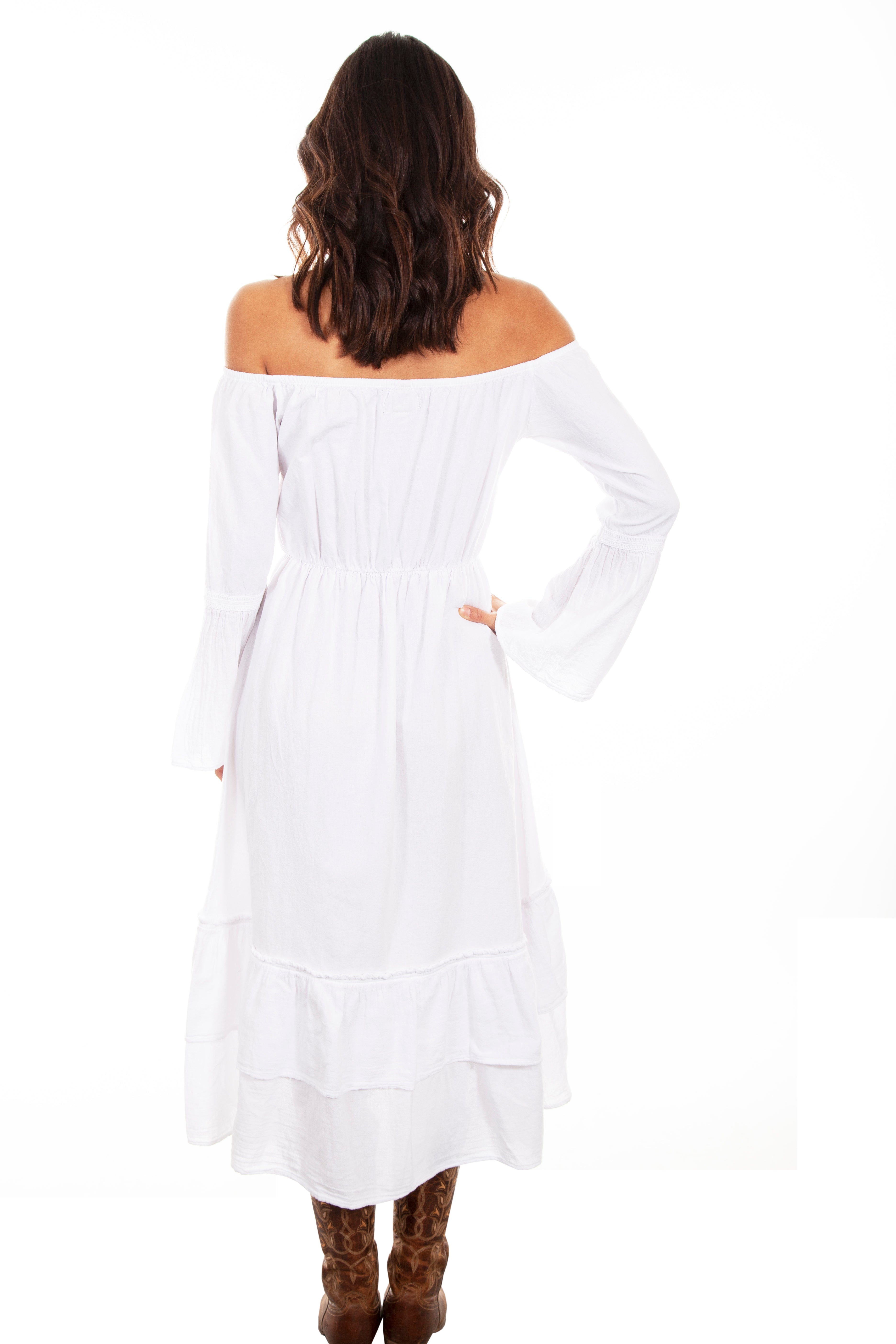 SCOOP NECK L/S LONG DRESS
