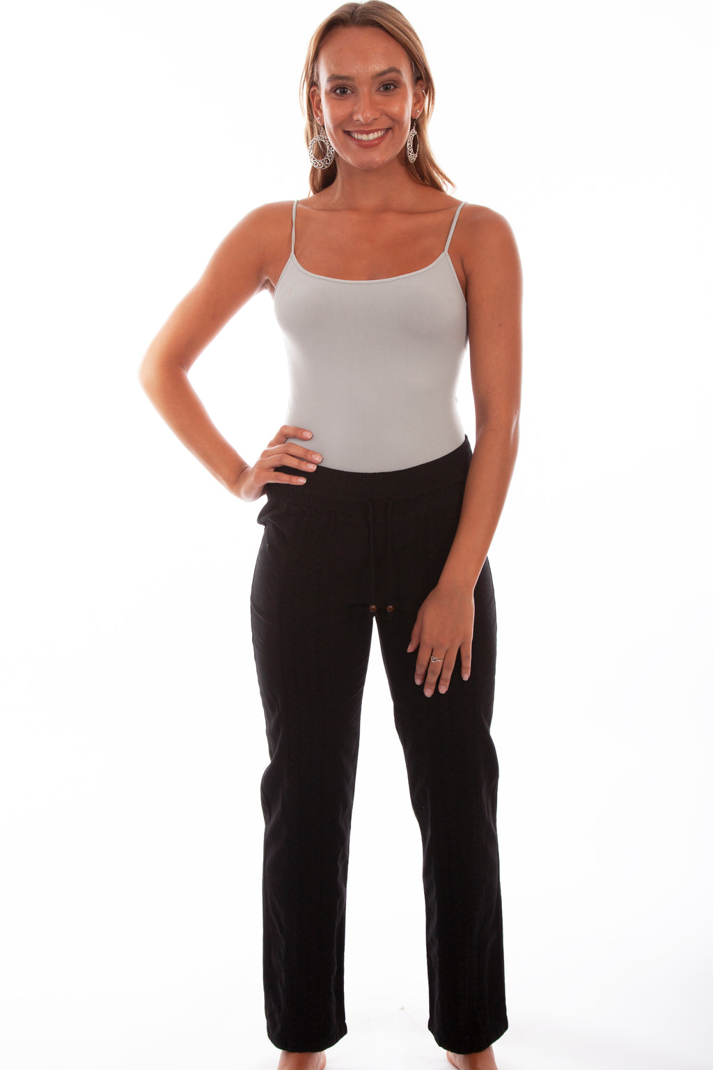 ELASTIC WAIST CROCHET FRONT PANT