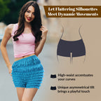 N20 Women's Sexy High Waist Ruffled Petti pants-Peacock Blue