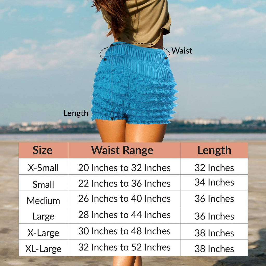 N20 Women's Sexy High Waist Ruffled Petti pants-Peacock Blue