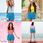 N20 Women's Sexy High Waist Ruffled Petti pants-Peacock Blue