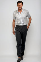 Pleated Wool Trouser Pants - Navy