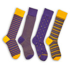 Gold / Purple Mixed Socks 8 Pack