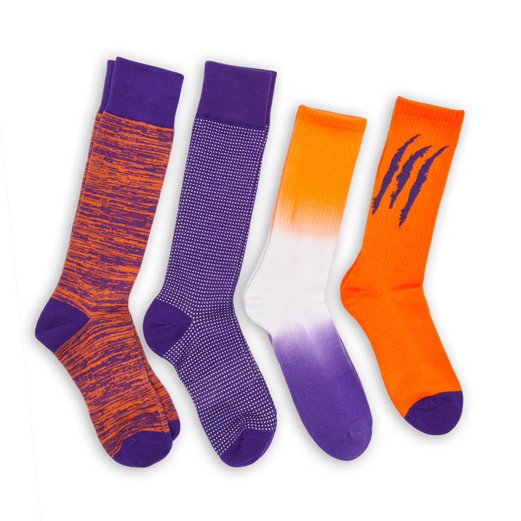 Purple / Orange Mixed Socks 4 Pack-A