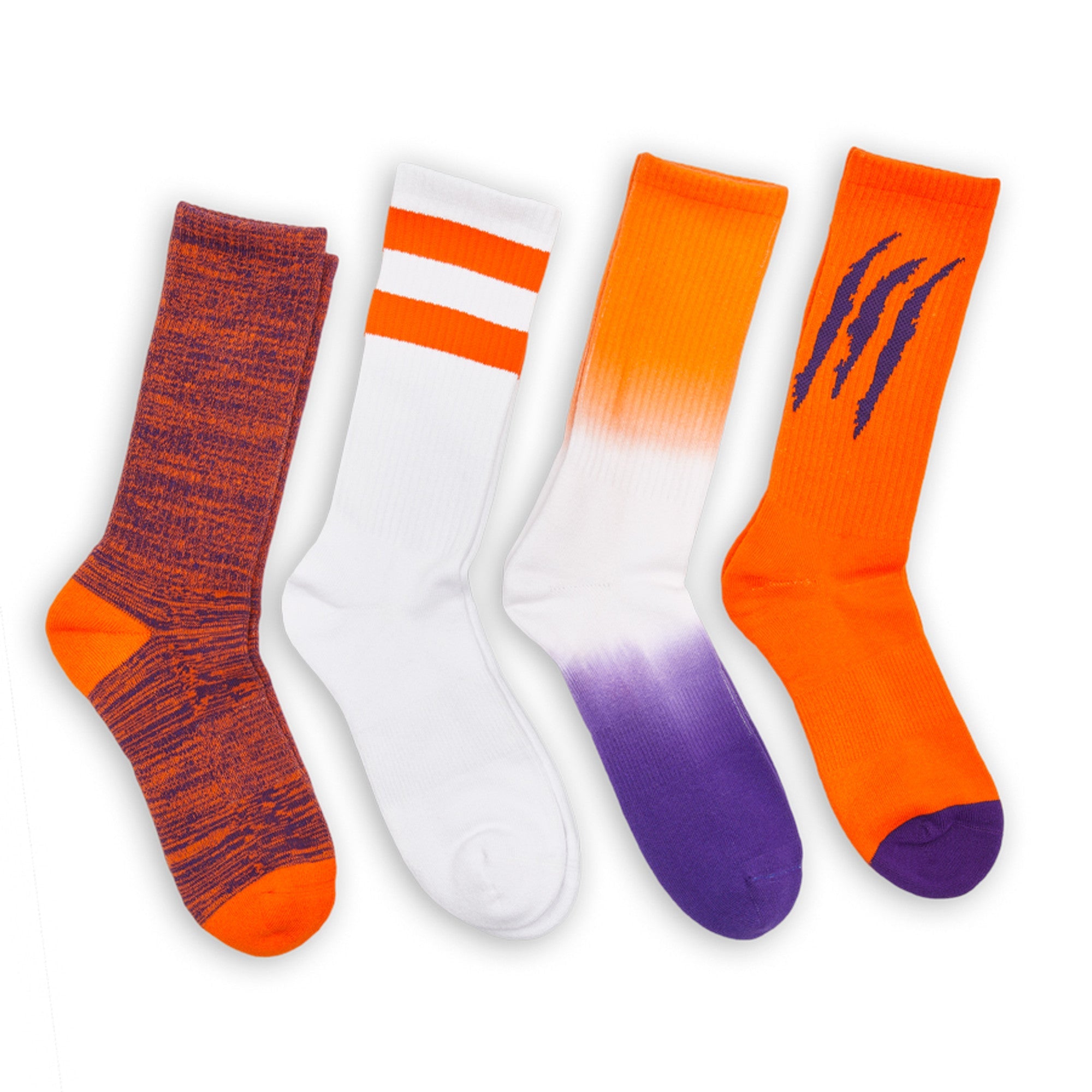 Purple / Orange Mixed Socks 8 Pack