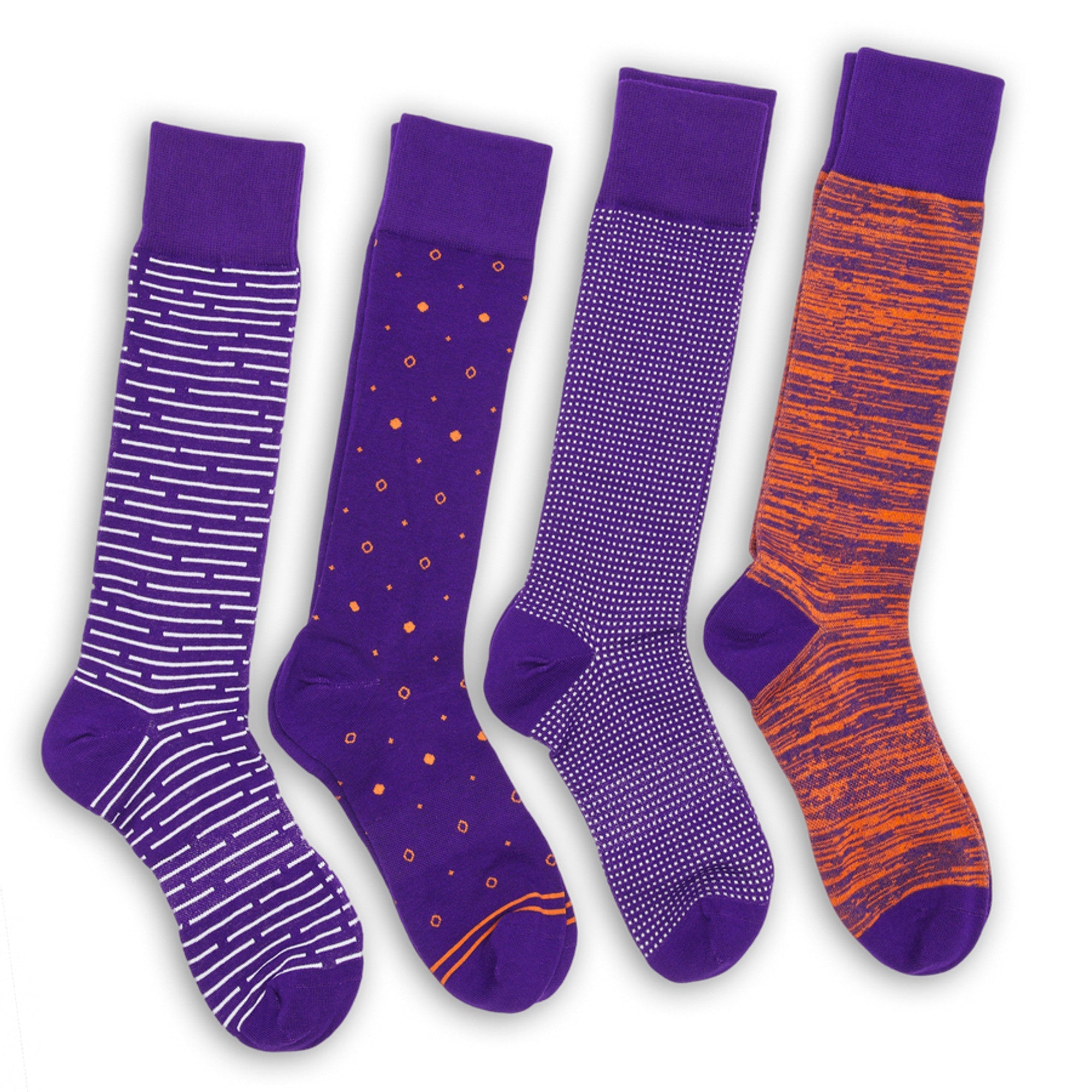 Purple / Orange Mixed Socks 8 Pack
