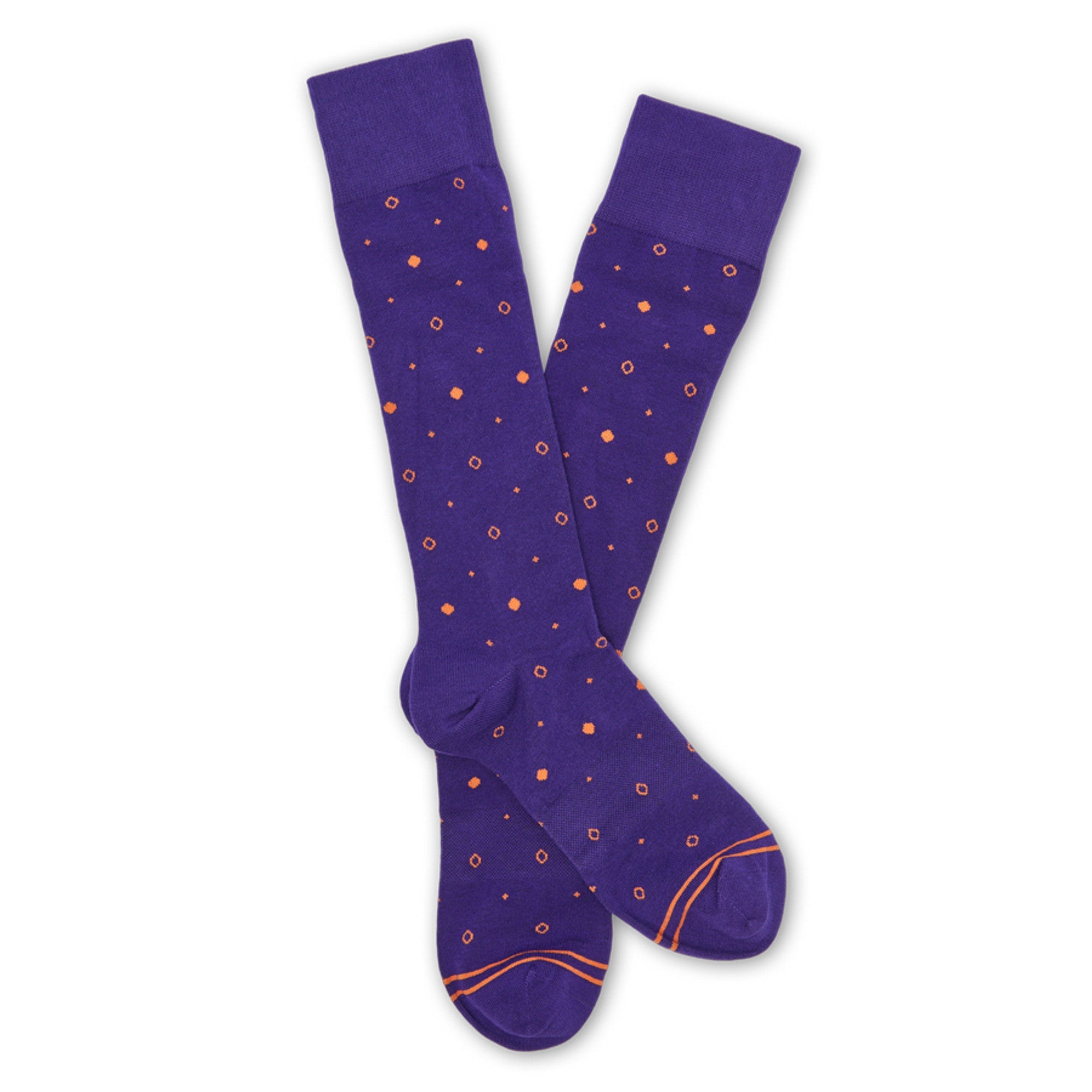 Purple / Orange Mixed Dot Dress Socks