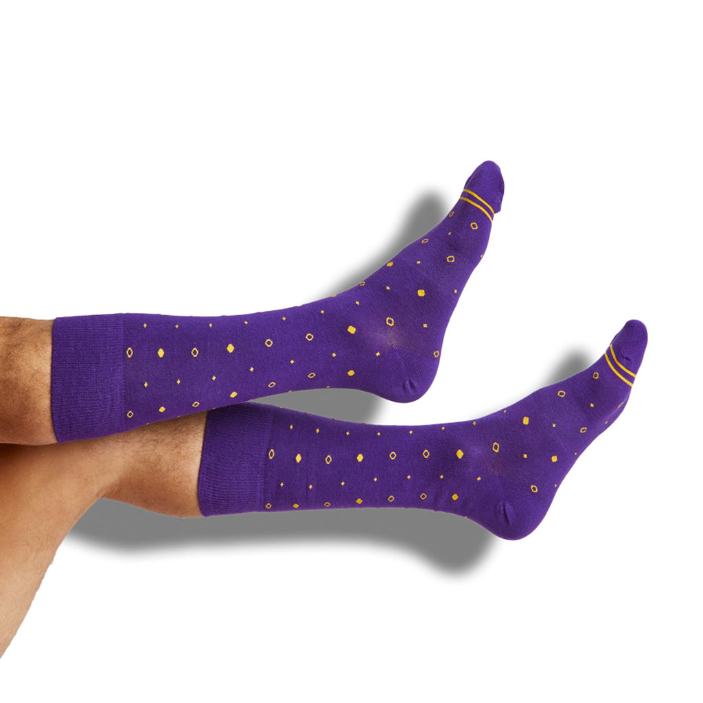 Gold / Purple Mixed Socks 8 Pack