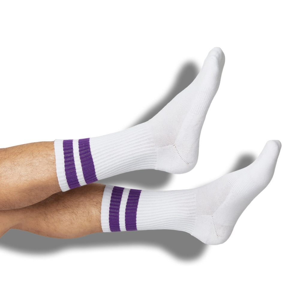 Purple Retro Casual Crew Socks