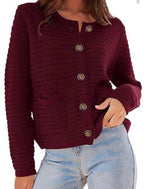 Textured button front cardigan