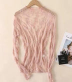 Long sleeve mesh top