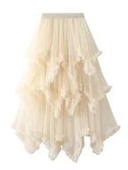 Layered Mesh High Waist Skirt