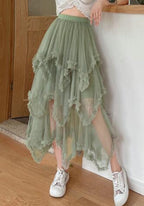 Layered Mesh High Waist Skirt