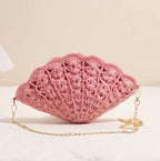 Miss Sparkling Crochet Shell-Shaped  Bag
