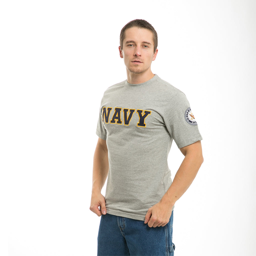 Applique Text T's, Navy, Grey, L