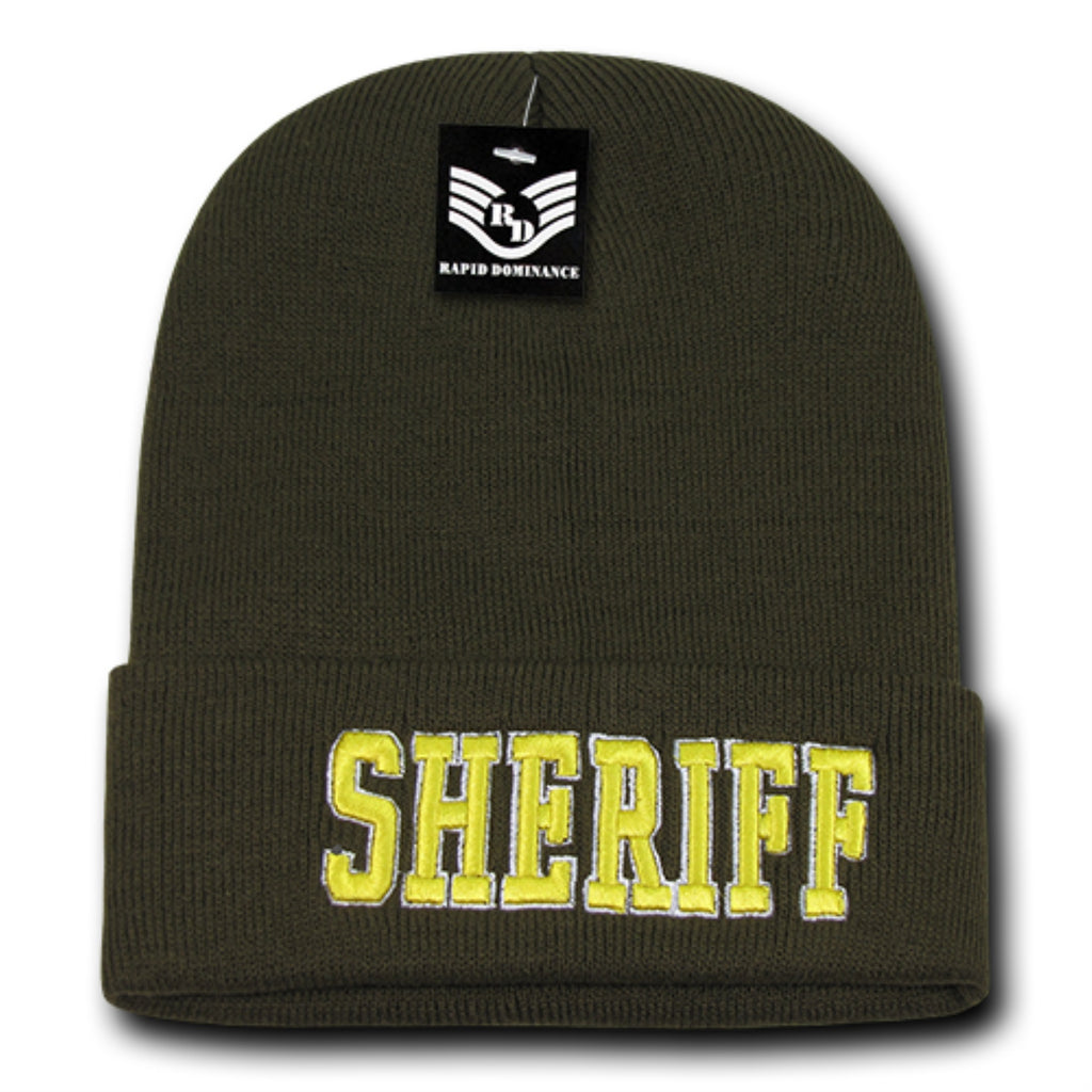 Pub/Safety Long Beanies, Sheriff, Olive