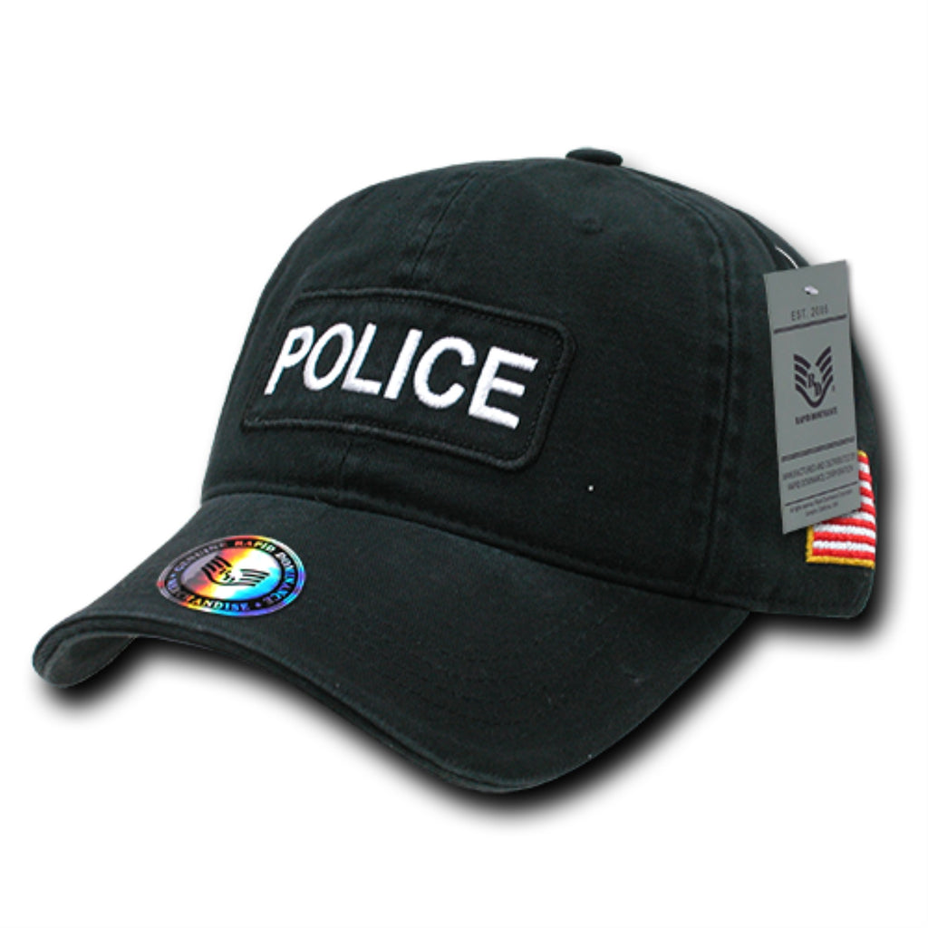 Dual Flag Raid Caps, Police, Blk