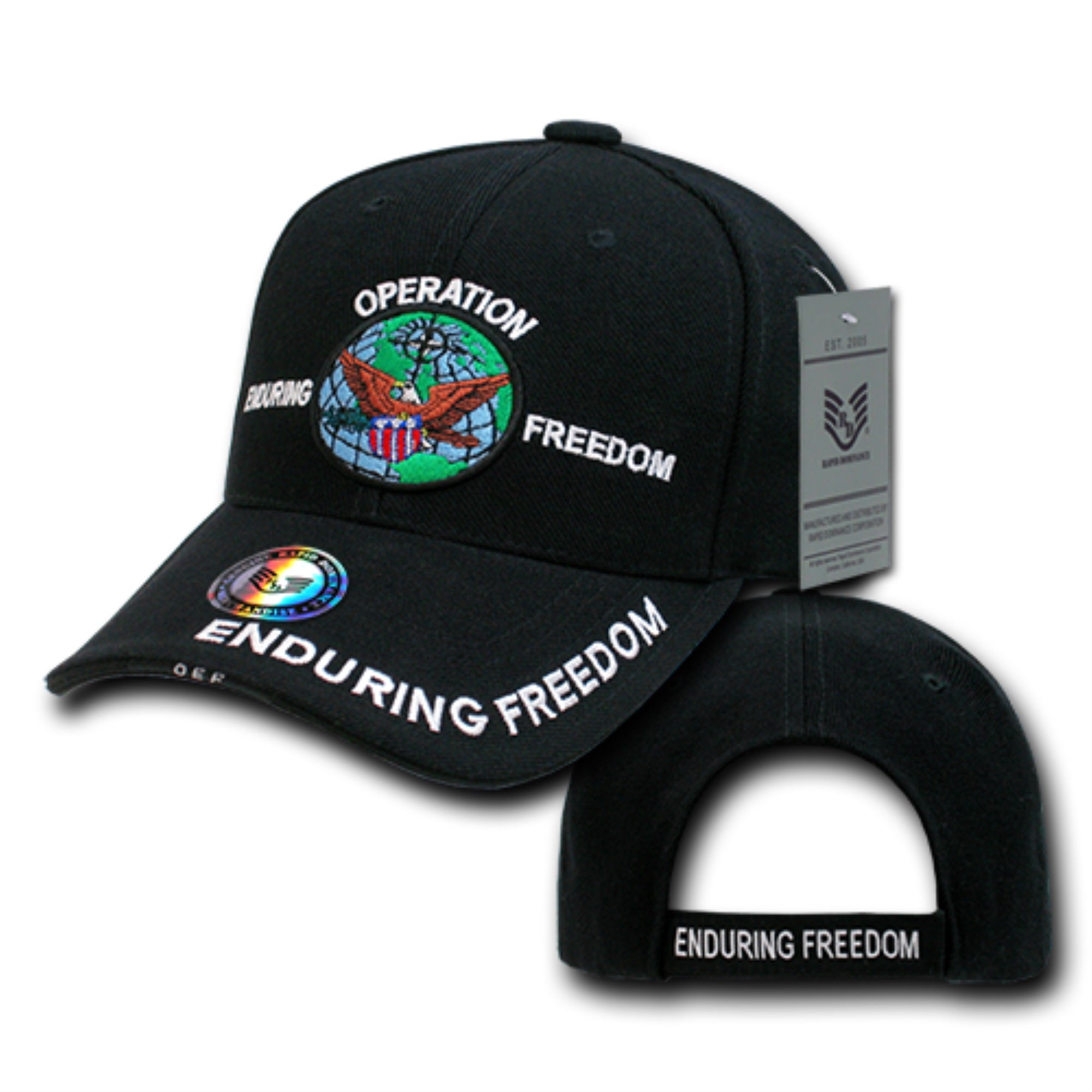 DeLuxe Milit. Caps, Op. End. Frdm, Black