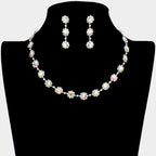Floral Crystal Rhinestone Collar Necklace