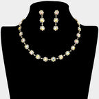 Floral Crystal Rhinestone Collar Necklace