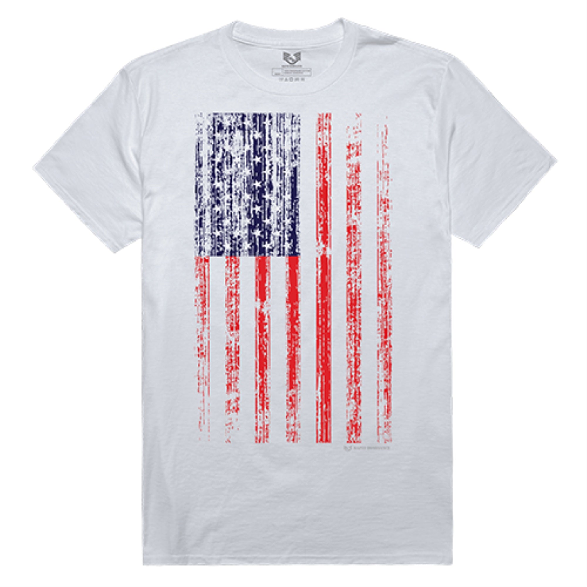 Graphic Tee, Vertical US Flag, White, L