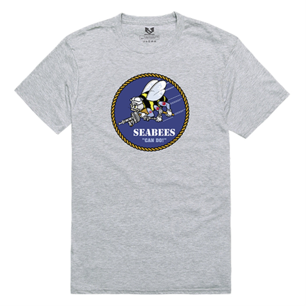 Relaxed Graphic T's, Seabees,H.Grey, 2X