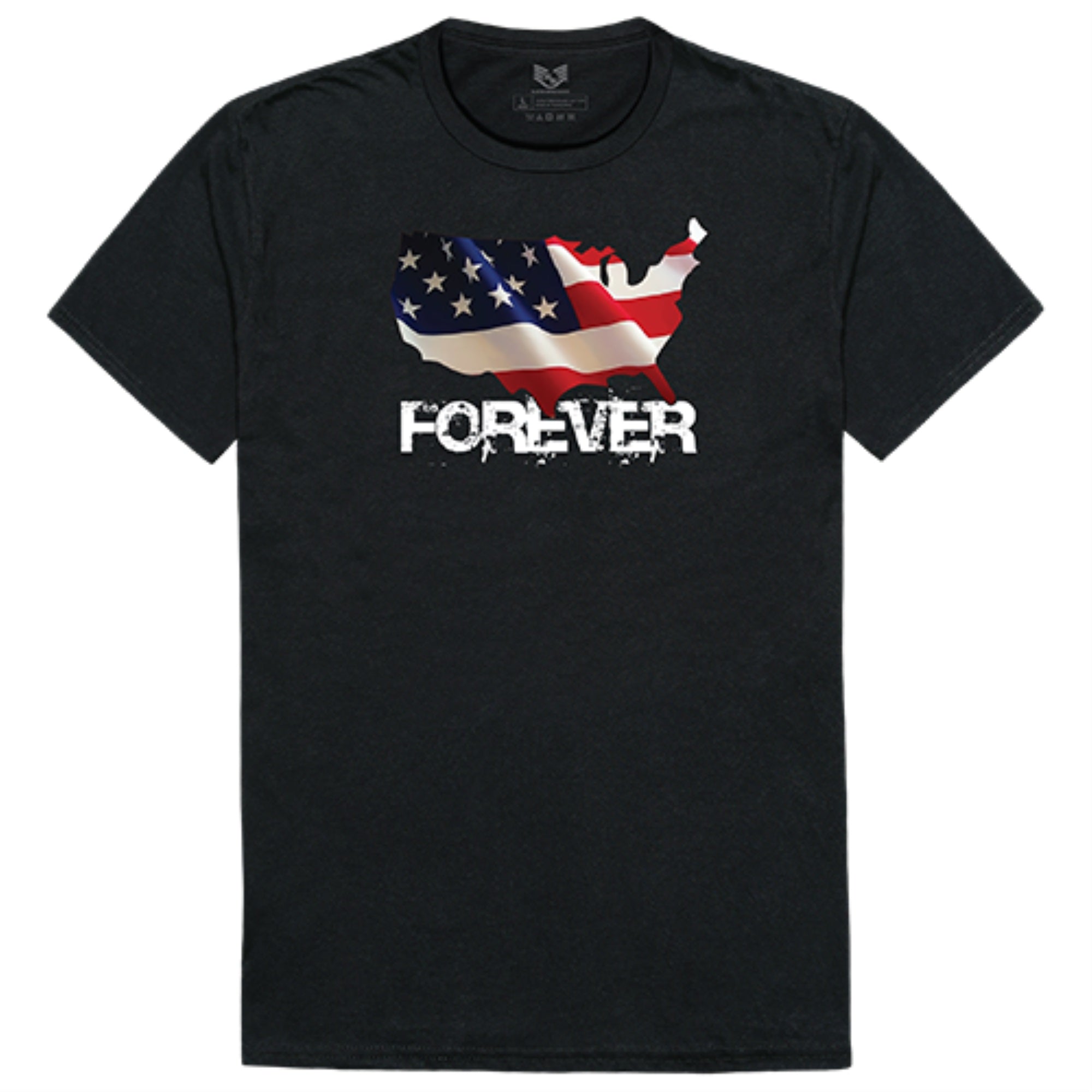 RelaxedGraphicT,Forever USA Map, Black, 2X