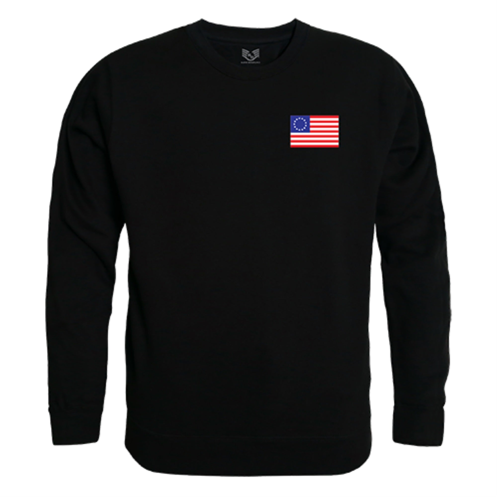 Graphic Crewneck, Betsy Ross 1, Black, XL