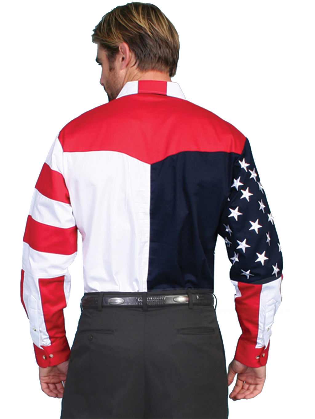 LONG SLEEVE EMB. STAR/FLAG SHIRT