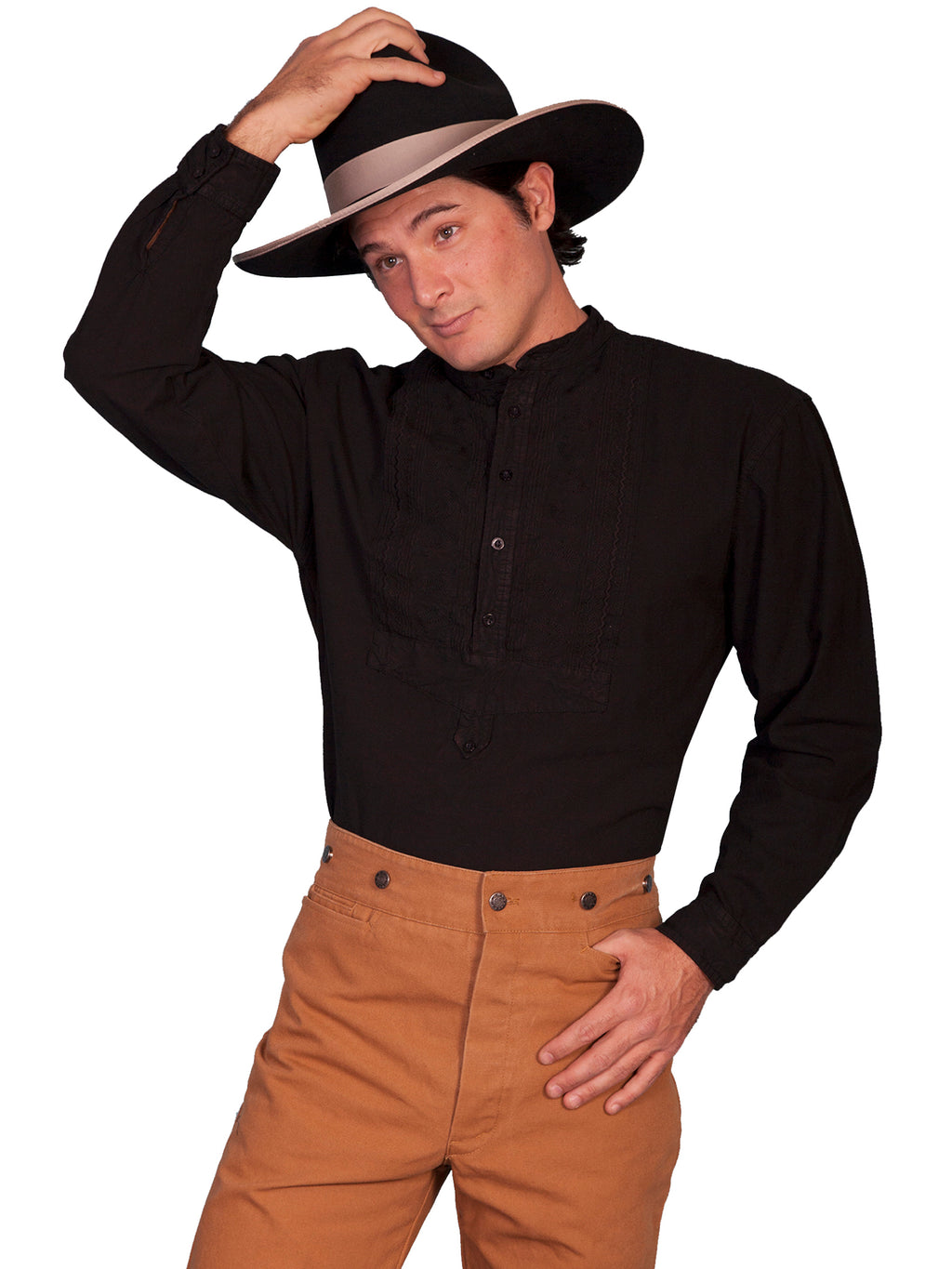 SHIRT W/PAISLEY INSET BIB