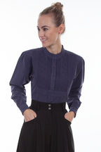 PAISLEY BIB FRONT BLOUSE