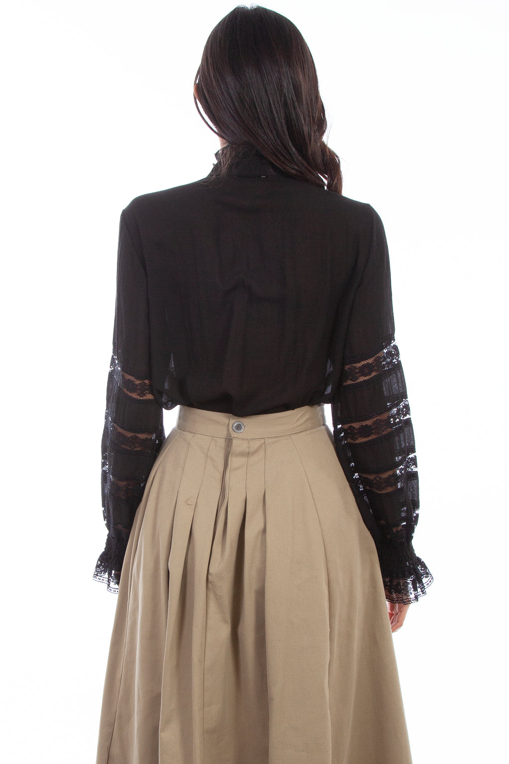 CROCHET TRIM POET BLOUSE