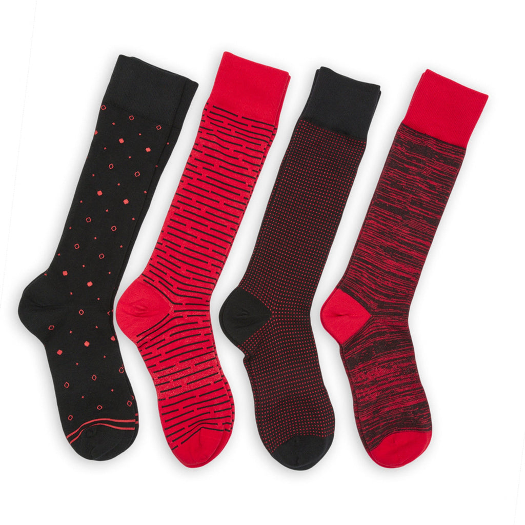 Red / Black Mixed Socks 8 Pack