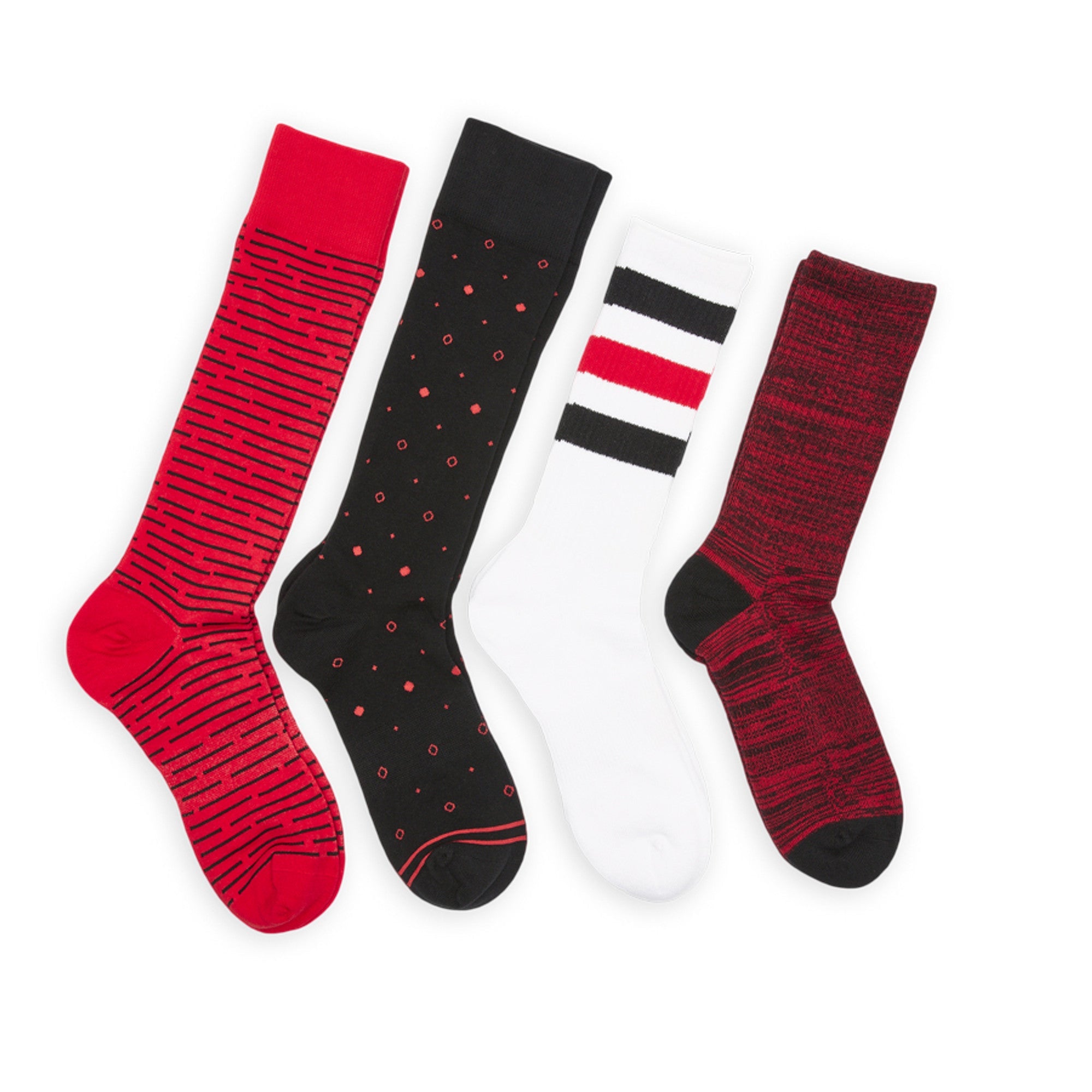 Red / Black Mixed Socks 4 Pack -B