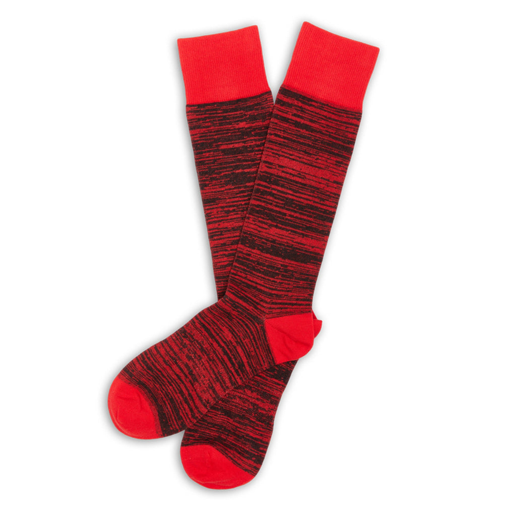 Red / Black Marl Dress Socks