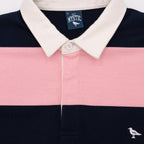Classic Striped Rugby Shirt in Pink and Navy